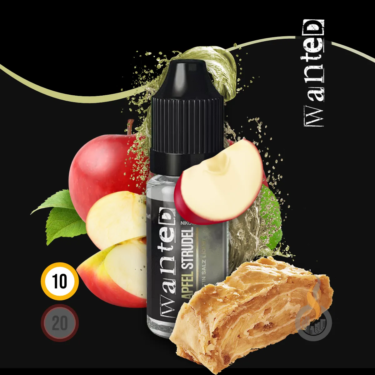 WANTED Overdosed Apfelstrudel Nikotinsalz-Liquid - 10 ml SW18164 Nikotinstärke wählen: 10 mg (NIKOTINSALZ) Bild 1