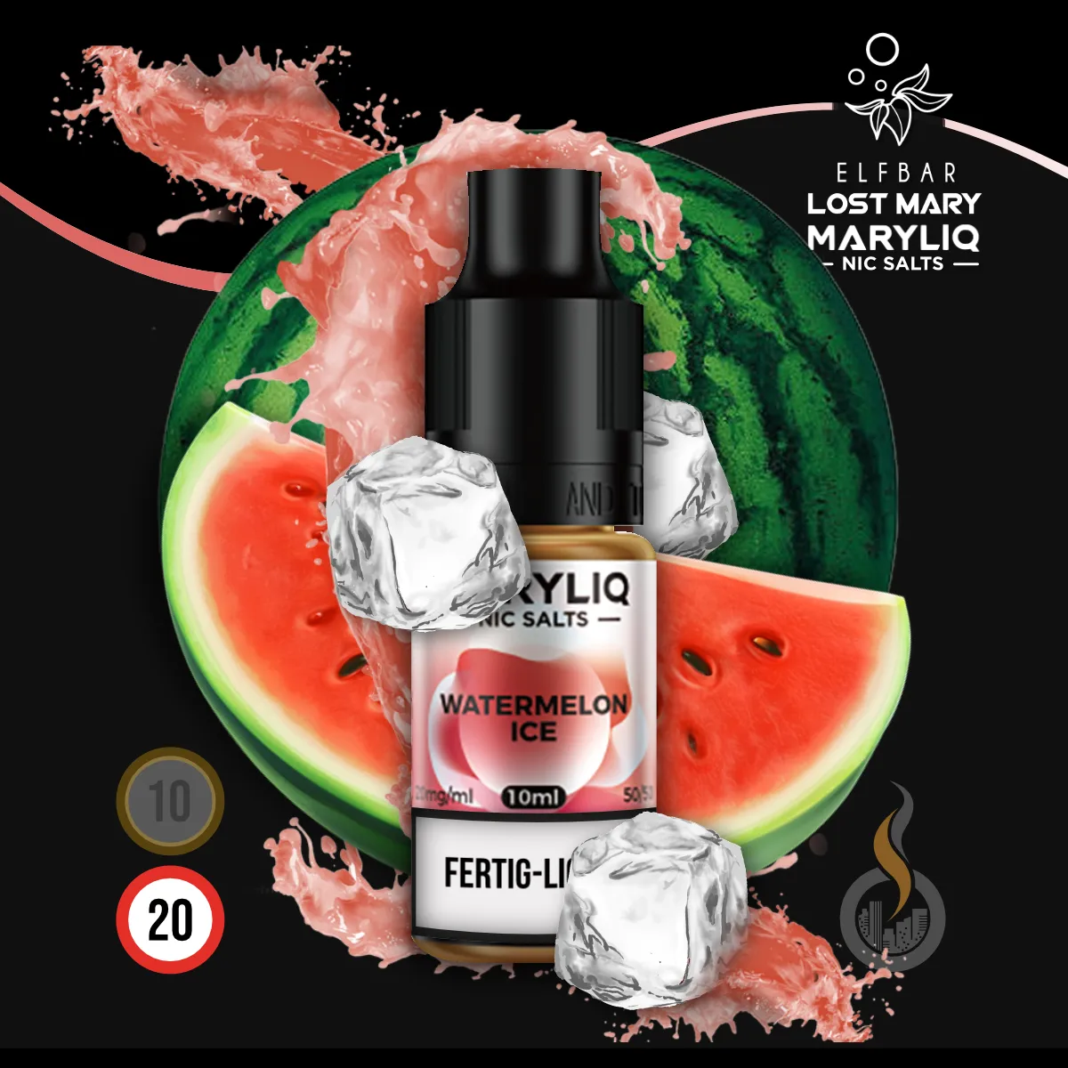 MARYLIQ by Lost Mary Nikotinsalz Liquid Watermelon Ice - 10 ml SW18195 Nikotinstärke wählen: 20 mg ( NIKOTINSALZ ) Bild 1