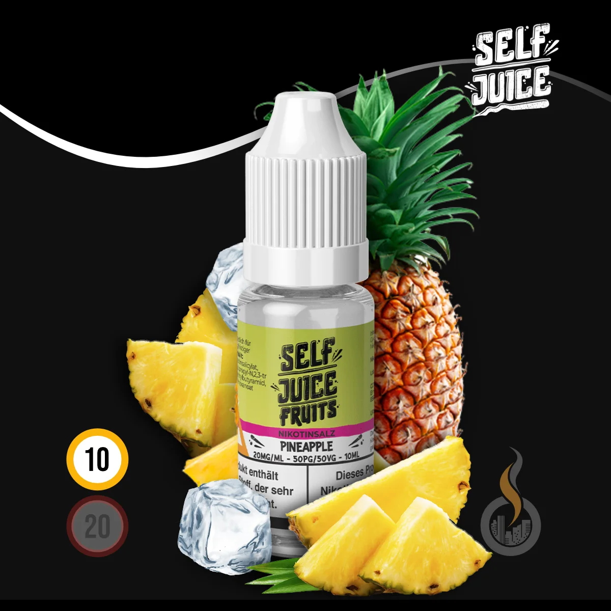 SELF JUICE Pineapple Nikotinsalz-Liquid - 10 ml SW18410 Nikotinstärke wählen: 10 mg (NIKOTINSALZ) Bild 1