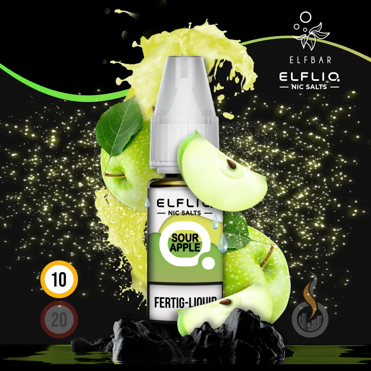 ELFLIQ by Elfbar Sour Apple Nikotinsalz Liquid - 10 ml SW18249 Nikotinstärke wählen: 10 mg (NIKOTINSALZ) Bild 1