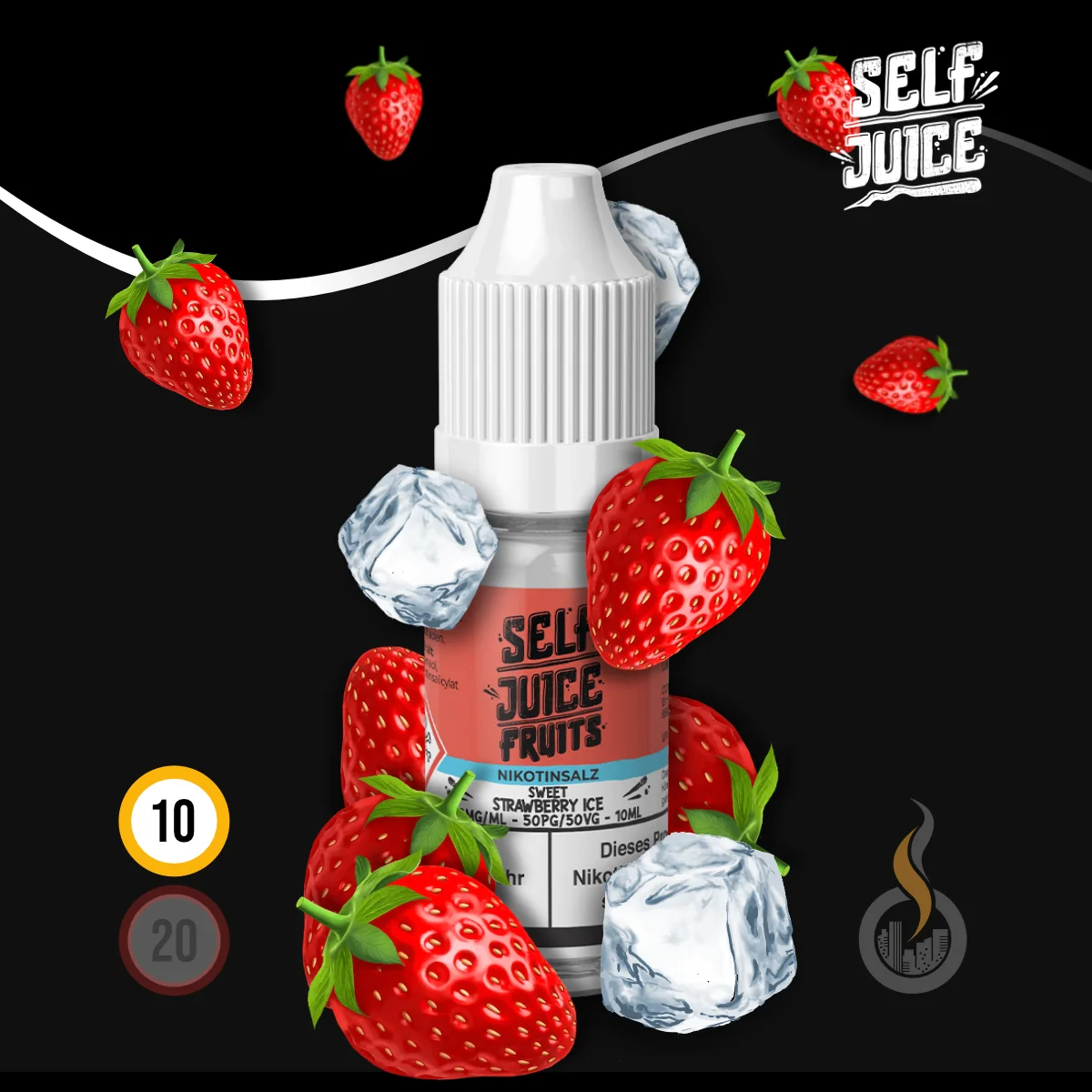 SELF JUICE Sweet Strawberry Ice Nikotinsalz-Liquid - 10 ml SW18409 Nikotinstärke wählen: 10 mg (NIKOTINSALZ) Bild 1