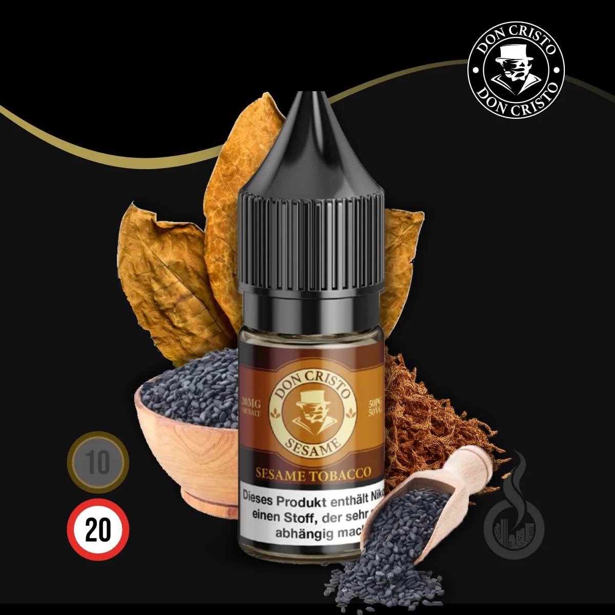 DON CRISTO Sesame Tobacco Nikotinsalz Liquid - 10 ml SW18531 Nikotinstärke wählen: 20 mg (NIKOTINSALZ) Bild 1