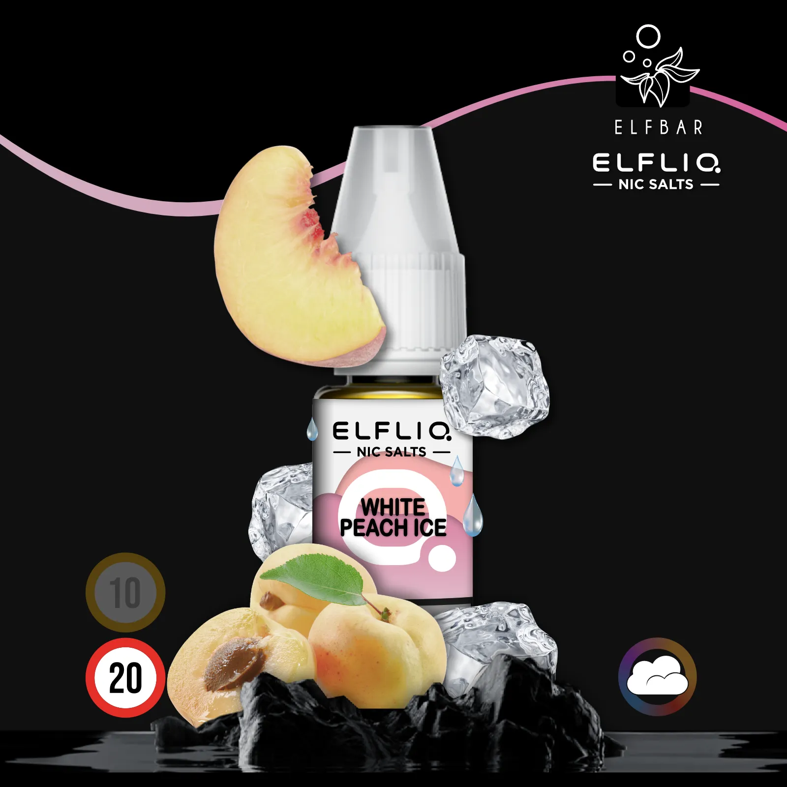 ELFLIQ by Elfbar White Peach Ice Nikotinsalz Liquid - 10 ml