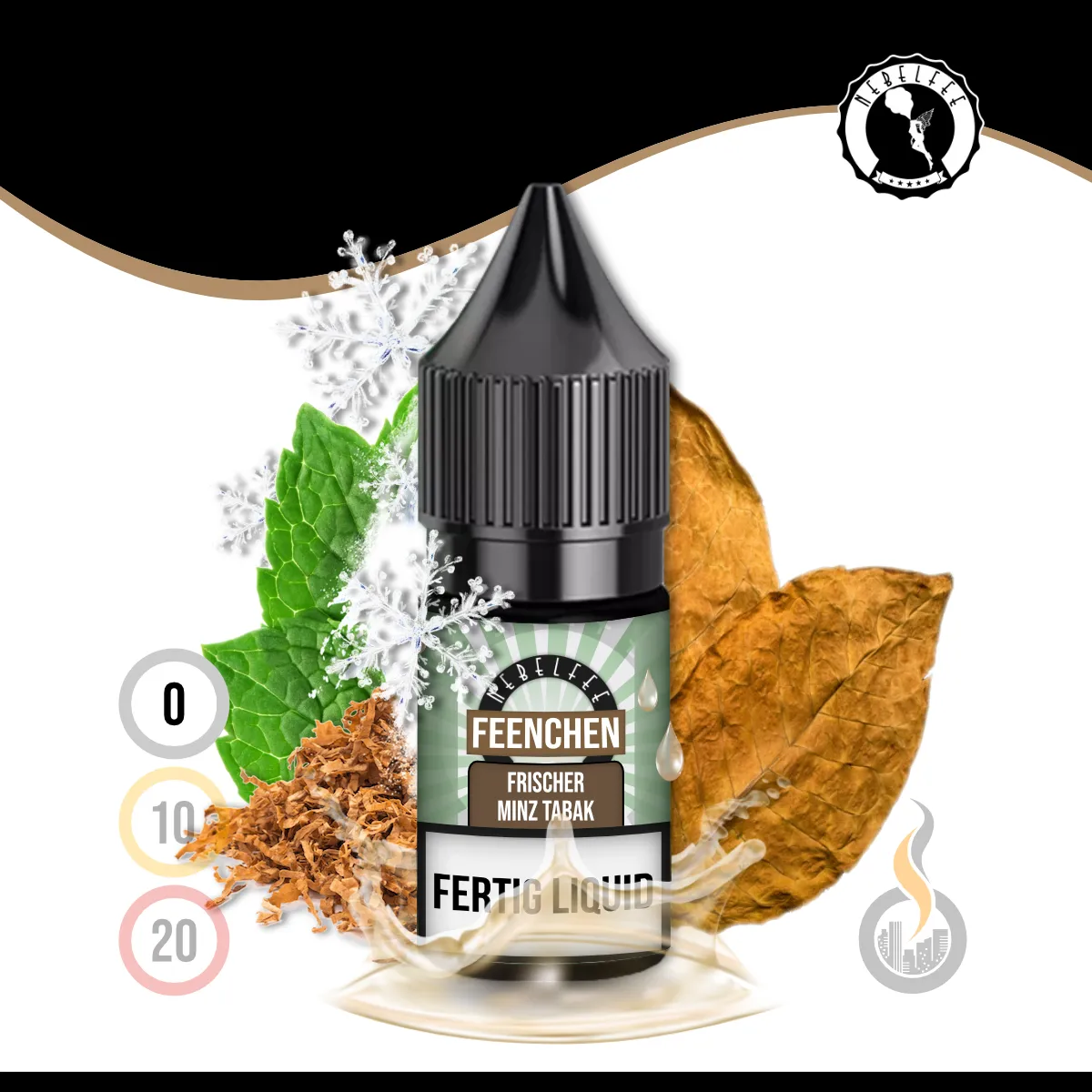 Nebelfee Frischer Minz Tabak Feenchen Liquid - 10 ml SW17812 Nikotinstärke wählen: 0 mg (OHNE NIKOTIN) Bild 1