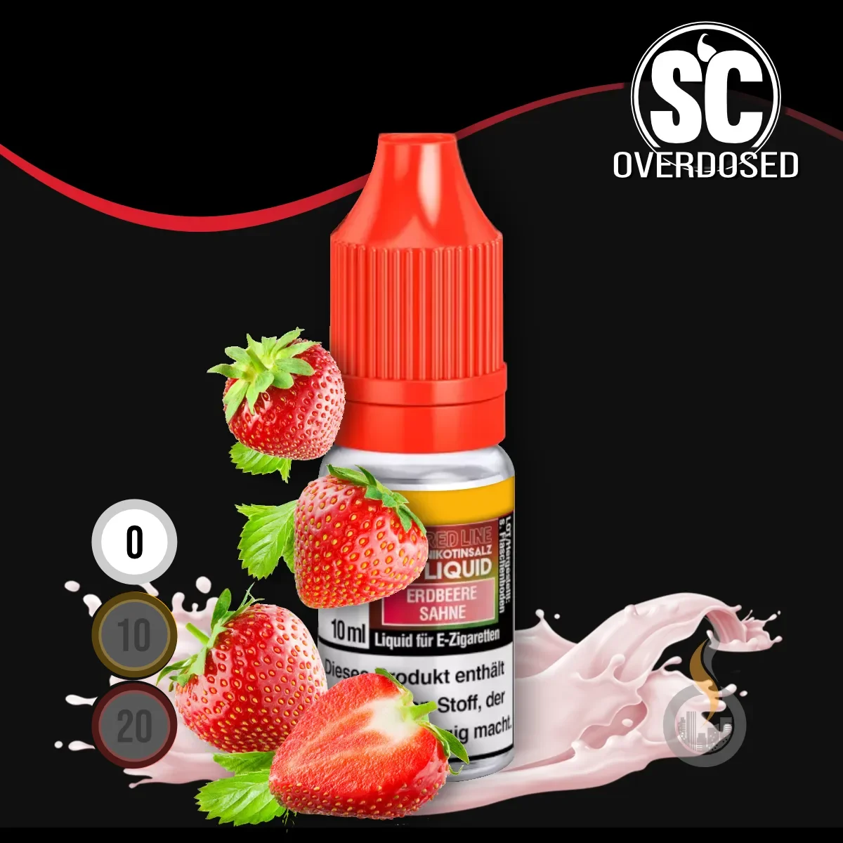 SC Red Line Erdbeere Sahne Nikotinsalz Liquid - 10 ml SW18104 Nikotinstärke wählen: 0 mg (OHNE NIKOTIN) Bild 1