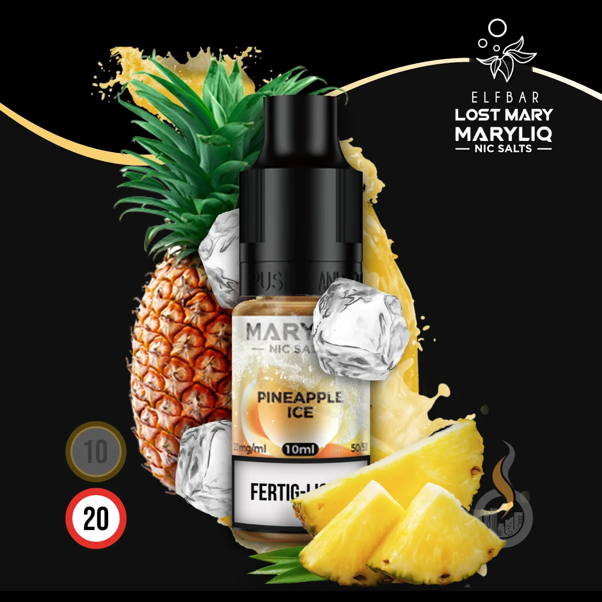 MARYLIQ by Lost Mary Nikotinsalz Liquid Pineapple Ice - 10 ml SW18188 Nikotinstärke wählen: 20 mg ( NIKOTINSALZ ) Bild 1