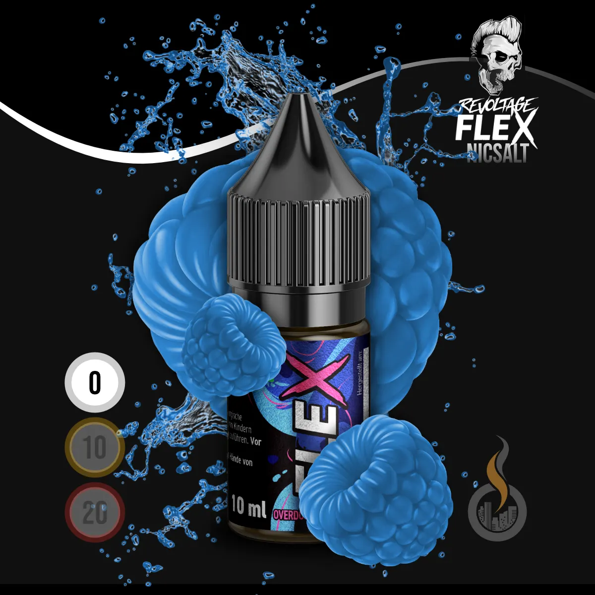 REVOLTAGE FLEX Overdosed Nikotinsalz Liquid Blue Razz - 10 ml SW18232 Nikotinstärke wählen: 0 mg (OHNE NIKOTIN) Bild 1