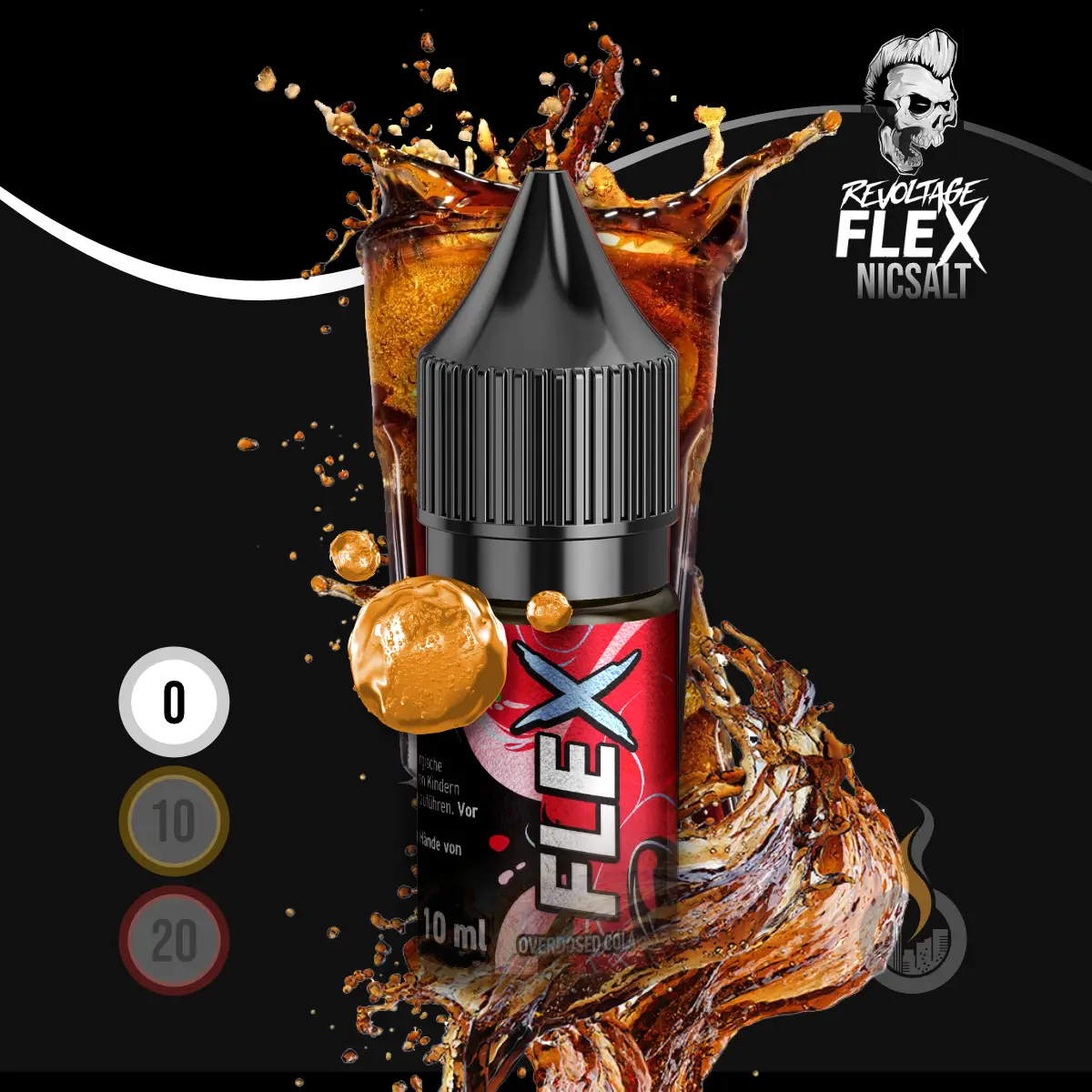 REVOLTAGE FLEX Overdosed Nikotinsalz Liquid Cola - 10 ml SW18233 Nikotinstärke wählen: 0 mg (OHNE NIKOTIN) Bild 1