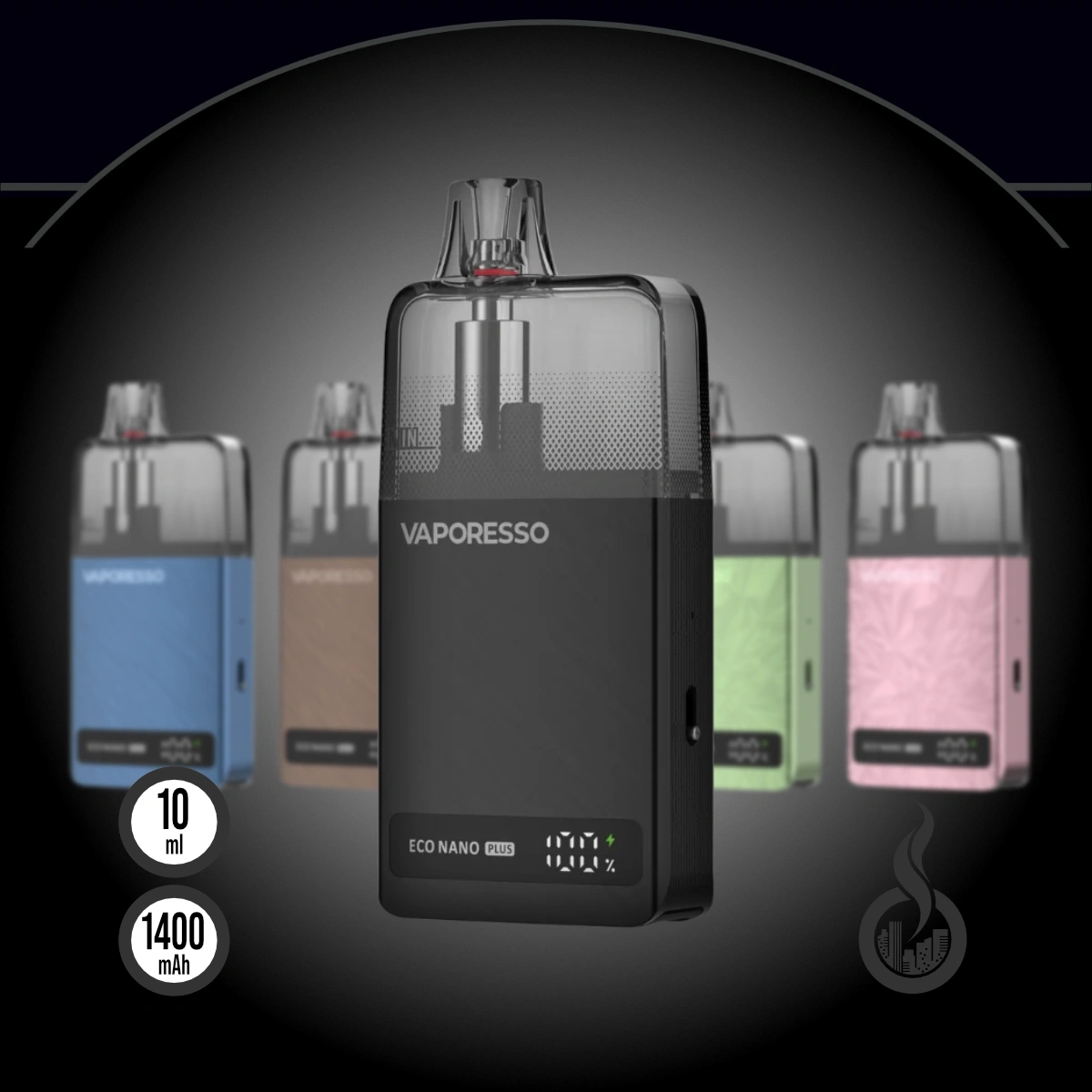 Vaporesso ECO Nano Plus Starter Kit - 1400 mAh SW18610 Farbe Schwarz Bild 1