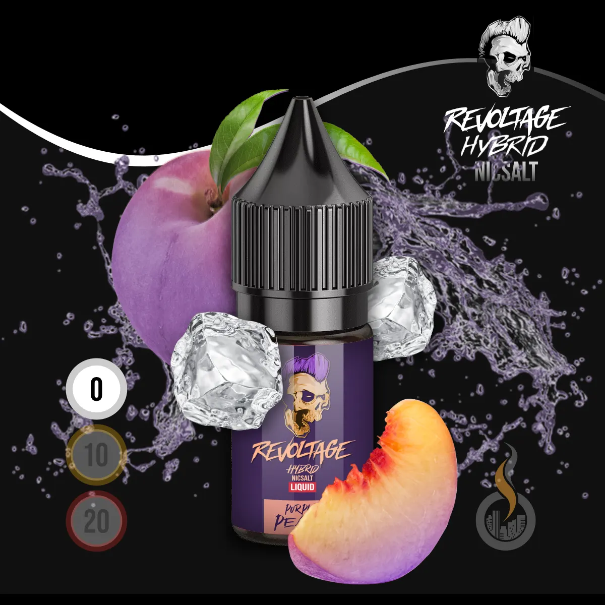 REVOLTAGE Hybrid Nikotinsalz Liquid Purple Peach - 10 ml SW18213 Nikotinstärke wählen: 0 mg (OHNE NIKOTIN) Bild 1