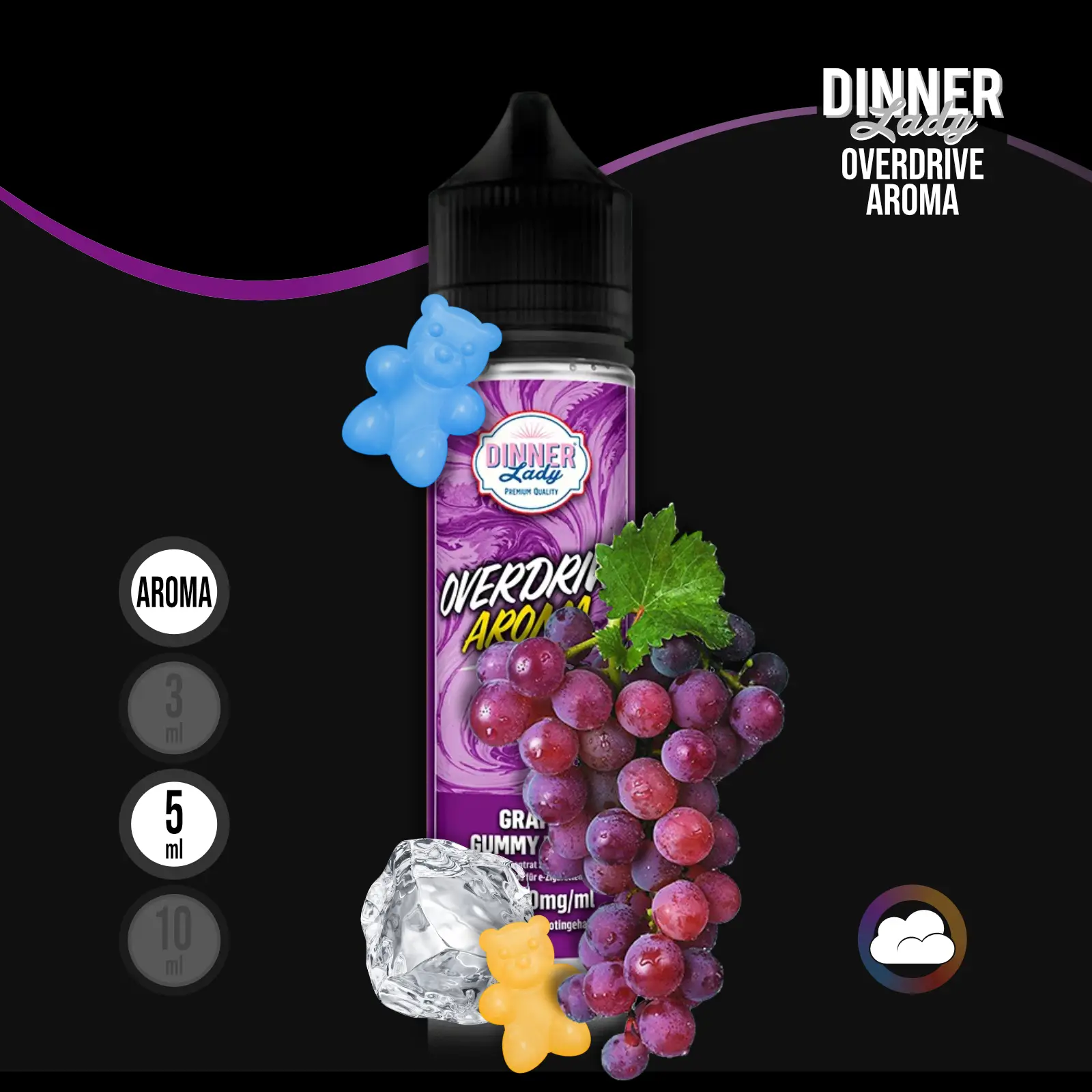 Dinner Lady Overdrive Grape Gummy Bear Longfill Aroma