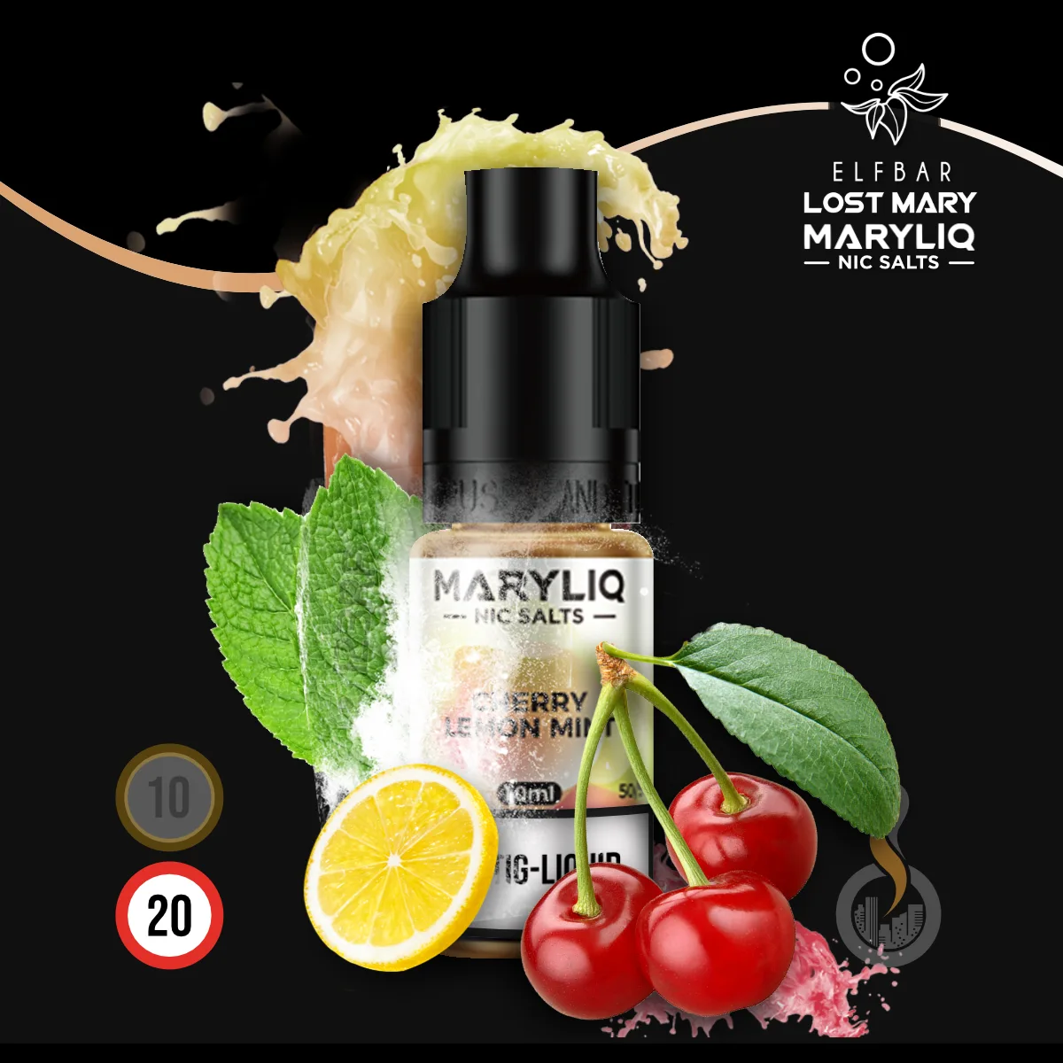 MARYLIQ by Lost Mary Nikotinsalz Liquid Cherry Lemon Mint - 10 ml SW18180 Nikotinstärke wählen: 20 mg ( NIKOTINSALZ ) Bild 1