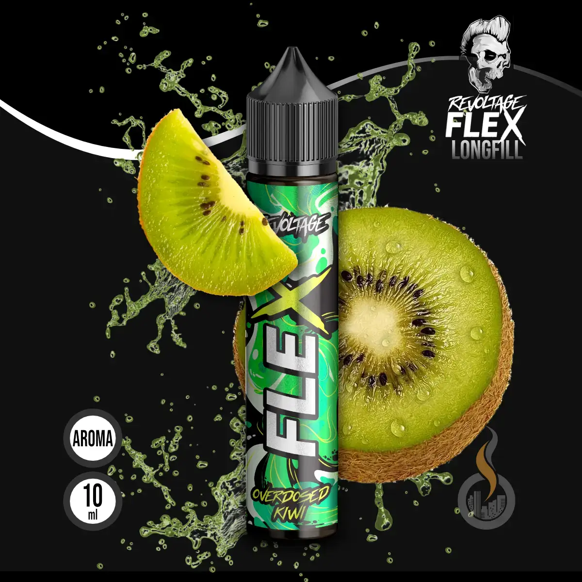 REVOLTAGE FLEX Overdosed Aroma Kiwi - 10 ml SW18224 Bild 1