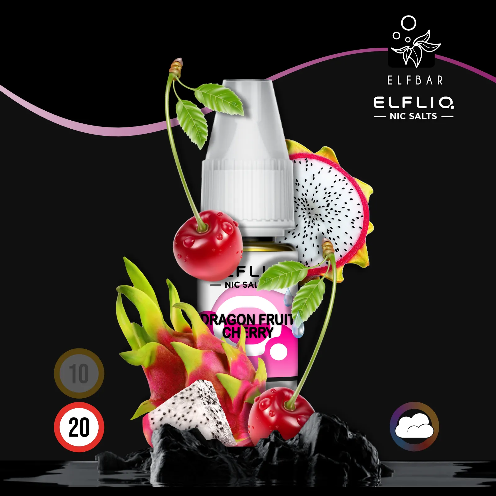 ELFLIQ by Elfbar Dragon Fruit Cherry Nikotinsalz Liquid - 10 ml