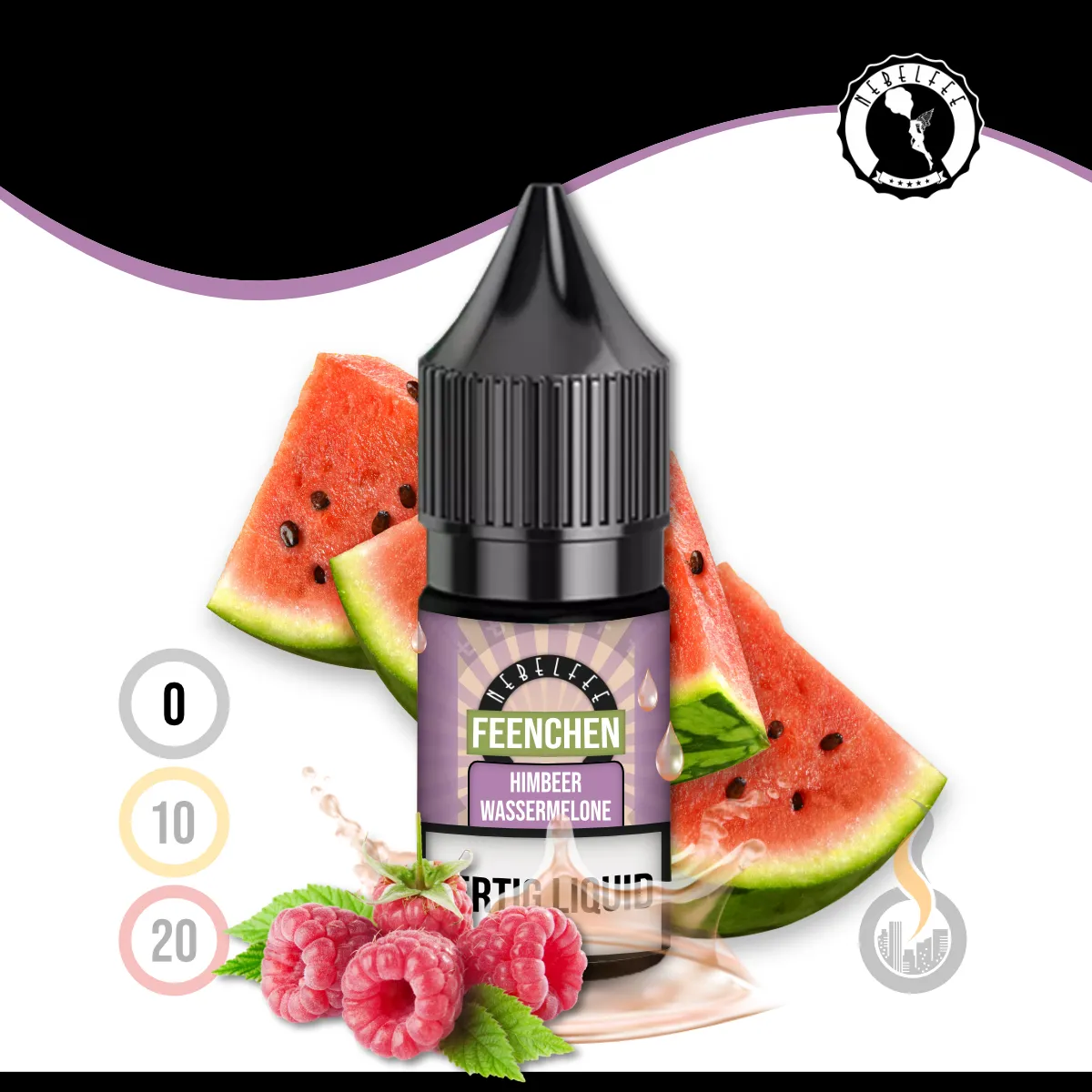 Nebelfee Himbeer Wassermelone Feenchen Liquid - 10 ml SW17813 Nikotinstärke wählen: 0 mg (OHNE NIKOTIN) Bild 1