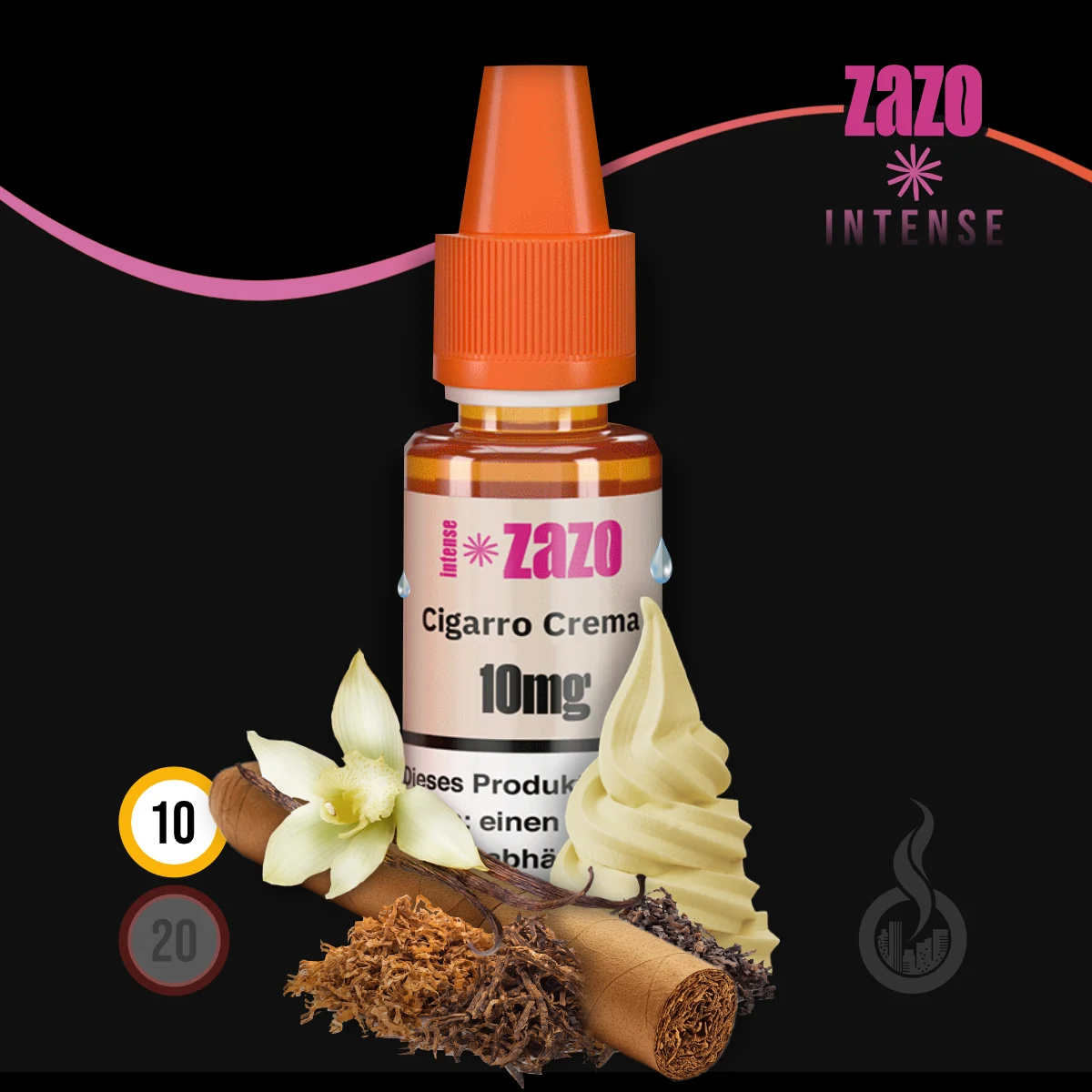 ZAZO INTENSE Cigarro Crema Nikotinsalz Liquid - 10 ml SW18478 Nikotinstärke wählen: 10 mg (NIKOTINSALZ) Bild 1