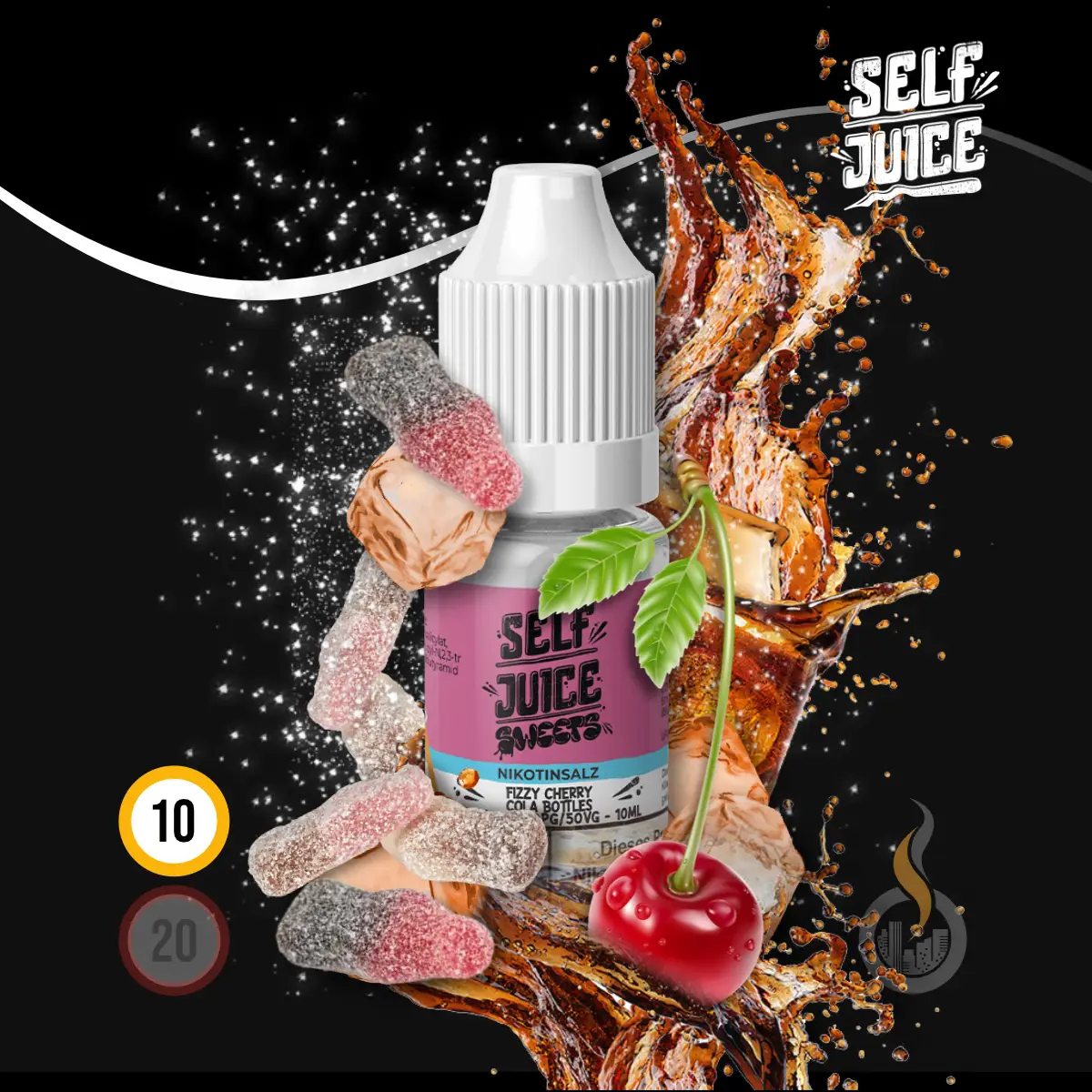 SELF JUICE Fizzy Cherry Cola Nikotinsalz-Liquid - 10 ml SW18414 Nikotinstärke wählen: 10 mg (NIKOTINSALZ) Bild 1