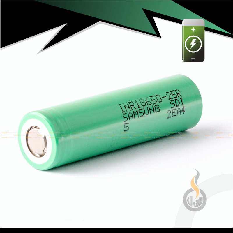 SAMSUNG INR18650-25R 2500mAh High-drain Akku 12C 20A ~ungeschützt~ SW13669 Bild 1