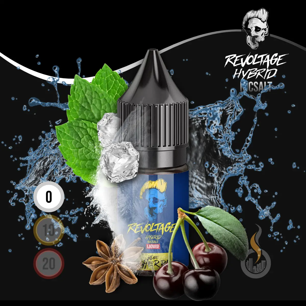 REVOLTAGE Hybrid Nikotinsalz Liquid Blue Cherry - 10 ml SW18209 Nikotinstärke wählen: 0 mg (OHNE NIKOTIN) Bild 1